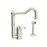 Rohl - Acqui Extended Spout Kitchen Faucet With Side Spray - Polished Nickel