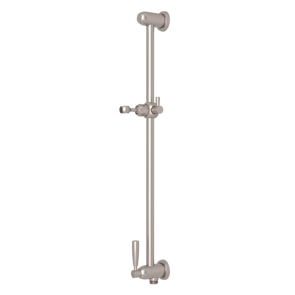 Rohl - 24'' Slide Bar With Integrated Volume Control And Outlet - Satin Nickel
