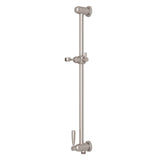 Rohl - 24'' Slide Bar With Integrated Volume Control And Outlet - Satin Nickel