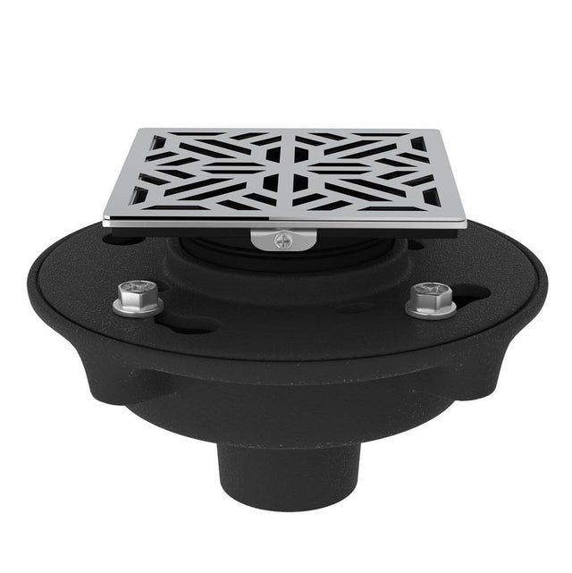 Rohl - Cast Iron 2'' No Hub Drain Kit With 3144 Mosaic Decorative Cover - Polished Chrome