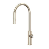 Rohl - EclissiE Pull-Down Kitchen Faucet With C-Spout - Less Handle - Satin Nickel