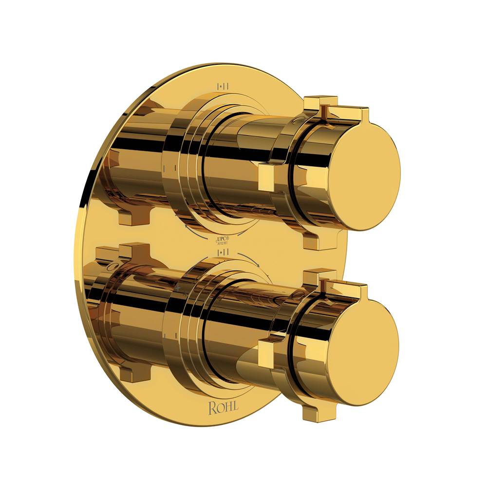 Rohl - Lombardia 3/4'' Therm & Pressure Balance Trim With 6 Functions - Unlacquered Brass