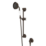 Rohl - Handshower Set With 22'' Slide Bar and 3-Function Handshower - Tuscan Brass