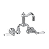 Rohl - Acqui Wall Mount Bridge Lavatory Faucet With Column Spout - Polished Chrome