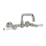 Rohl - Acqui Wall Mount Bridge Lavatory Faucet With U-Spout - Polished Nickel