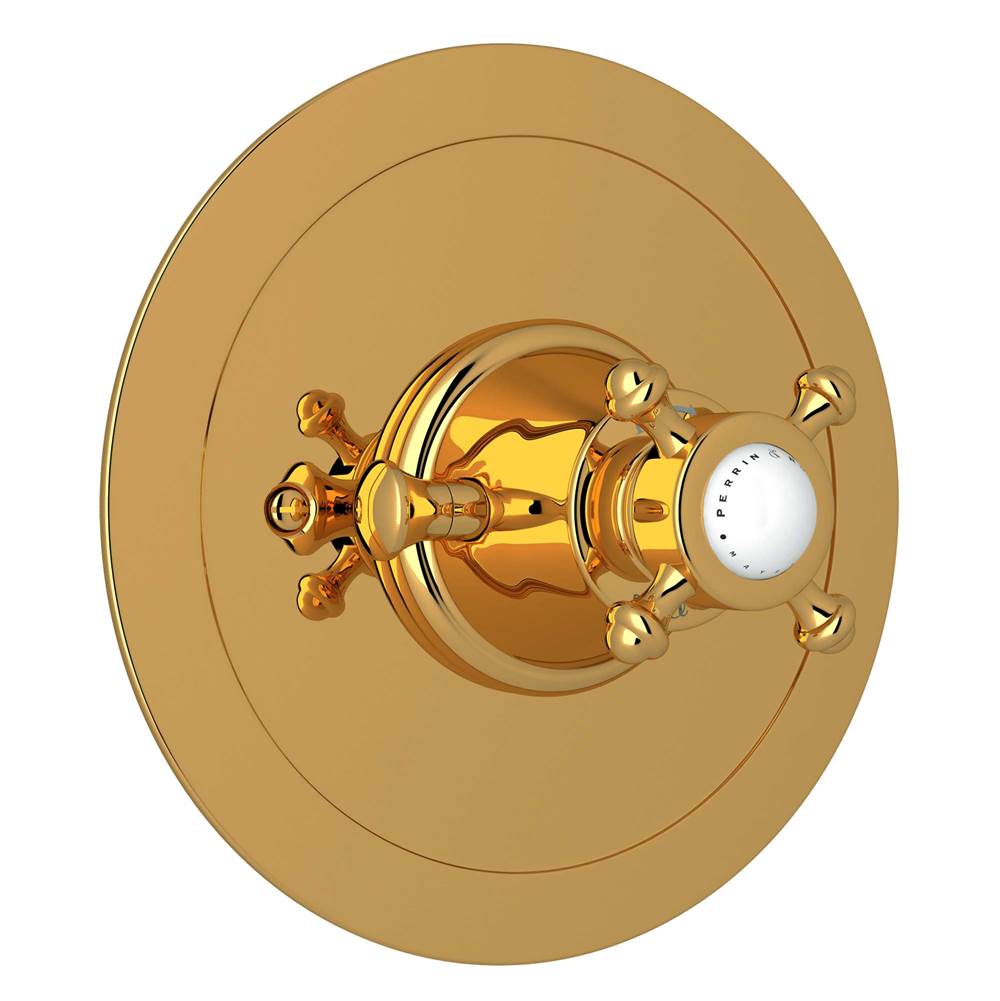 Rohl - Georgian EraE 3/4'' Round Thermostatic Trim Without Volume Control - Unlacquered Brass