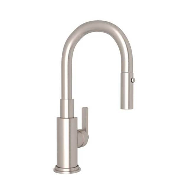 Rohl - Lombardia Pull-Down Bar/Food Prep Kitchen Faucet - Satin Nickel