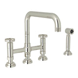 Rohl - CampoE Bridge Kitchen Faucet With Side Spray - Polished Nickel