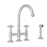 Rohl - San Julio Bridge Kitchen Faucet With Side Spray - Polished Chrome