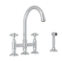 Rohl - San Julio Bridge Kitchen Faucet With Side Spray - Polished Chrome