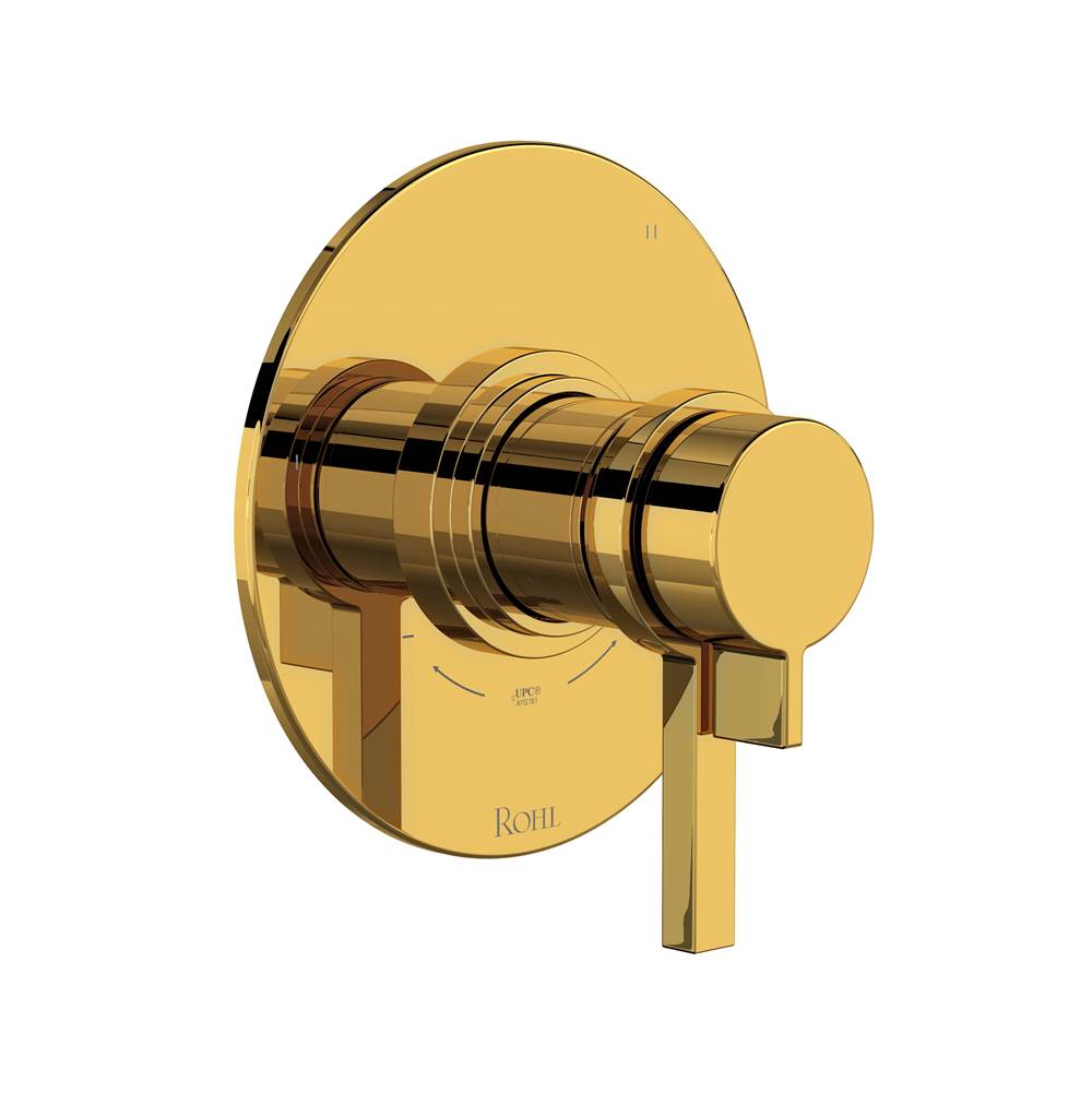 Rohl - Lombardia 1/2'' Therm & Pressure Balance Trim With 3 Functions - Unlacquered Brass