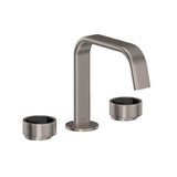 Rohl - EclissiE Widespread Lavatory Faucet With U-Spout - Satin Nickel With Matte Black