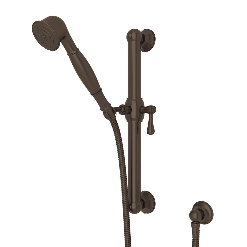 Rohl - Handshower Set With 24'' Grab Bar and Single Function Handshower - Tuscan Brass