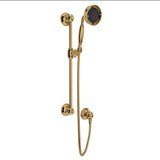 Rohl - Handshower Set With 22'' Slide Bar and 3-Function Handshower - Italian Brass
