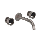 Rohl - EclissiE Wall Mount Lavatory Faucet Trim With C-Spout - Satin Nickel With Matte Black