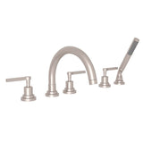Rohl - Lombardia 5-Hole Deck Mount Tub Filler With C-Spout - Satin Nickel