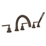 Rohl - Lombardia 5-Hole Deck Mount Tub Filler With C-Spout - Tuscan Brass
