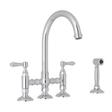 Rohl - San Julio Bridge Kitchen Faucet With Side Spray - Polished Chrome
