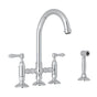 Rohl - San Julio Bridge Kitchen Faucet With Side Spray - Polished Chrome