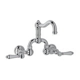Rohl - Acqui Wall Mount Bridge Lavatory Faucet With Column Spout - Polished Chrome