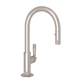 Rohl - Graceline Pull-Down Bar/Food Prep Kitchen Faucet With C-Spout - Satin Nickel
