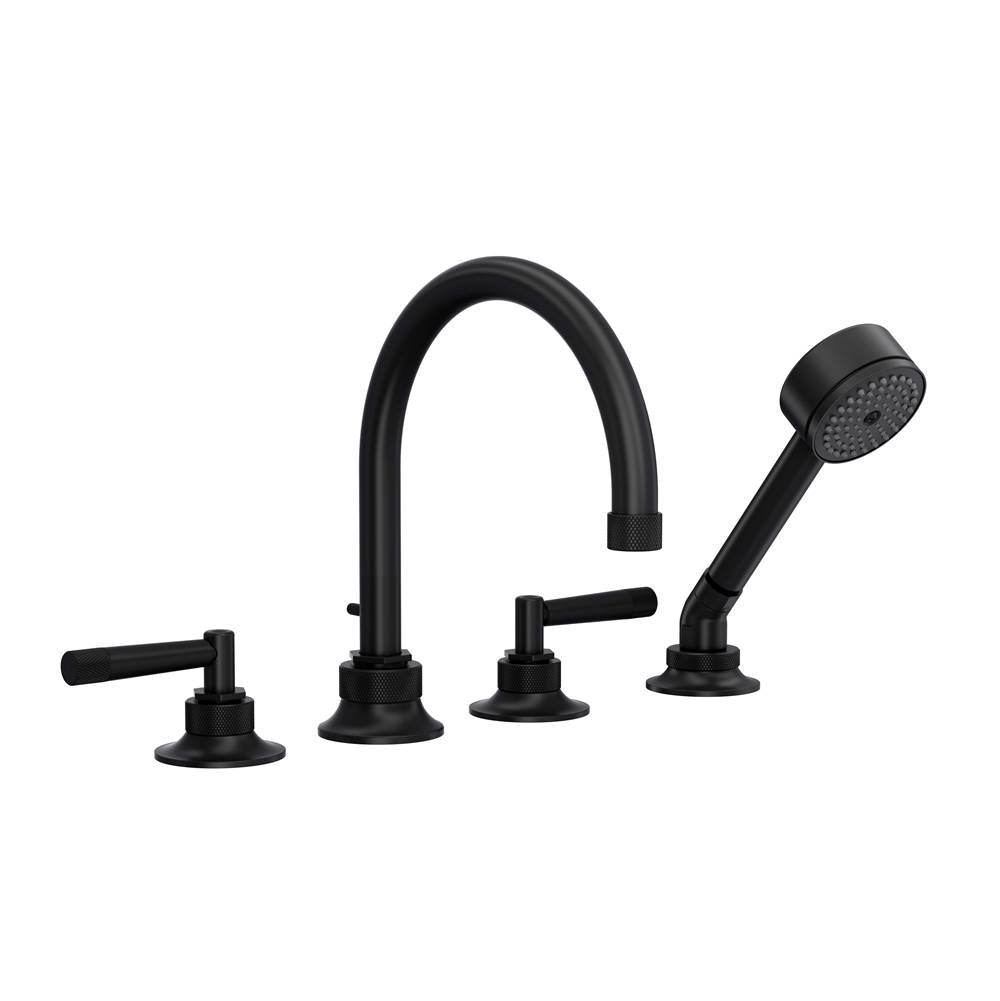 Rohl - Graceline 4-Hole Deck Mount Tub Filler - Matte Black