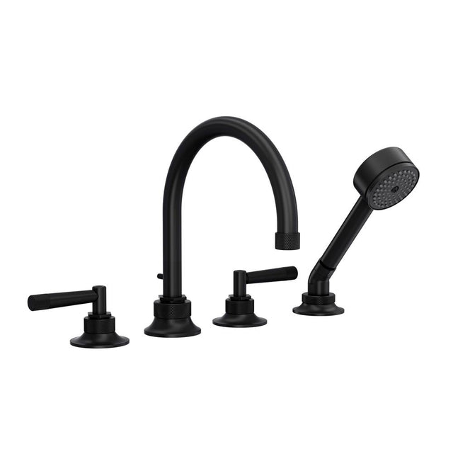 Rohl - Graceline 4-Hole Deck Mount Tub Filler - Matte Black