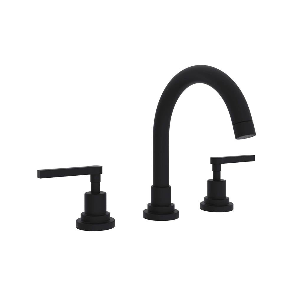 Rohl - Lombardia Widespread Lavatory Faucet With C-Spout - Matte Black