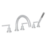 Rohl - Lombardia 5-Hole Deck Mount Tub Filler With C-Spout - Polished Chrome