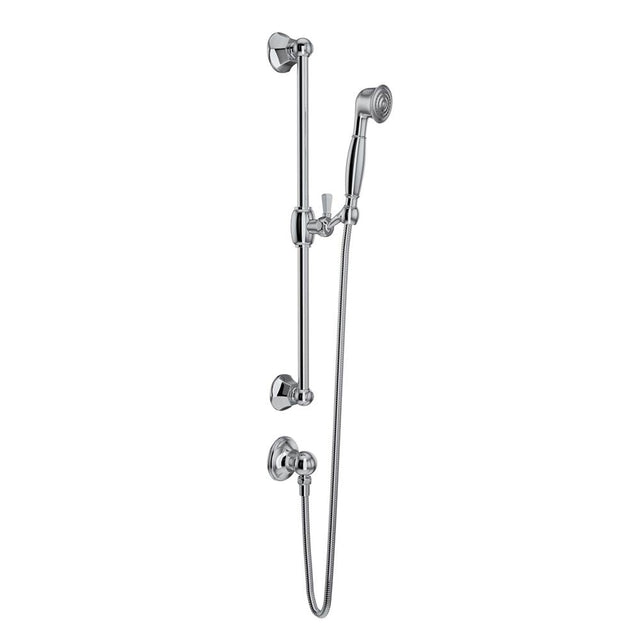 Rohl - Handshower Set With 24'' Slide Bar and Single Function Handshower - Polished Chrome