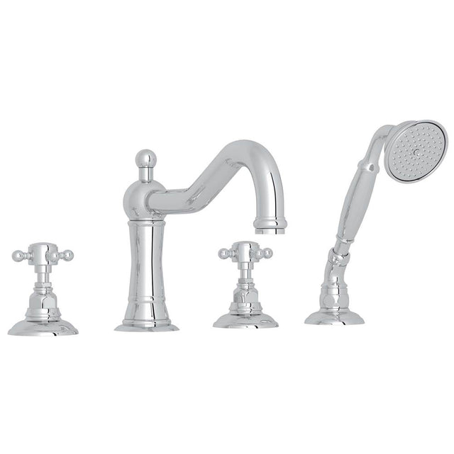 Rohl - Acqui 4-Hole Deck Mount Tub Filler - Polished Chrome