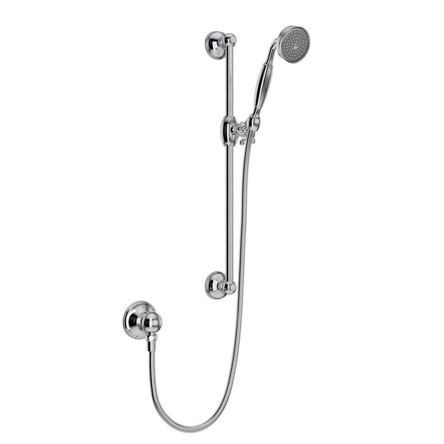 Rohl - Handshower Set With 22'' Slide Bar and Single Function Handshower - Polished Chrome