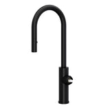 Rohl - EclissiE Pull-Down Bar/Food Prep Kitchen Faucet With C-Spout - Less Handle - Matte Black