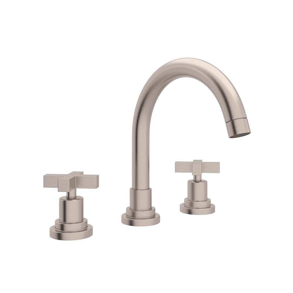 Rohl - Lombardia Widespread Lavatory Faucet With C-Spout - Satin Nickel