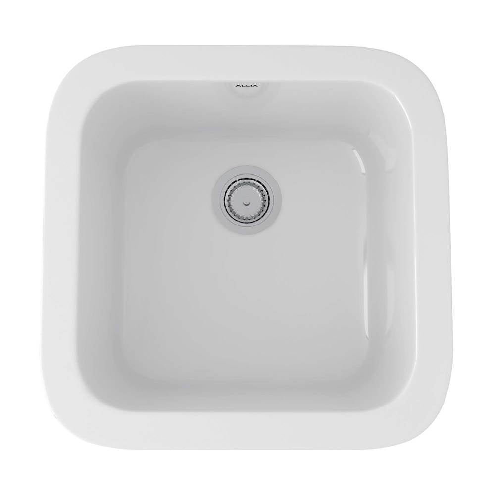 Rohl - AlliaE 18'' Fireclay Single Bowl Bar/Food Prep Kitchen Sink - White