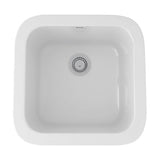 Rohl - AlliaE 18'' Fireclay Single Bowl Bar/Food Prep Kitchen Sink - White