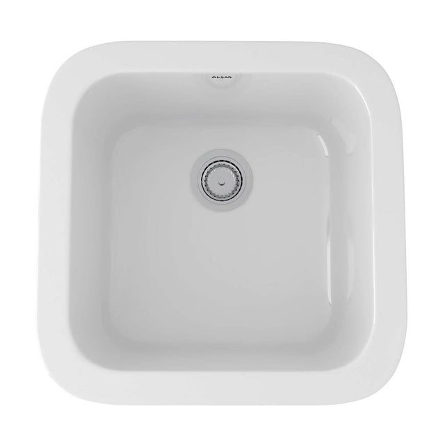 Rohl - AlliaE 18'' Fireclay Single Bowl Bar/Food Prep Kitchen Sink - White