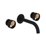 Rohl - EclissiE Wall Mount Lavatory Faucet Trim With C-Spout - Matte Black With Satin Gold