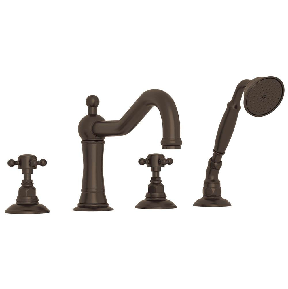 Rohl - Acqui 4-Hole Deck Mount Tub Filler - Tuscan Brass