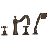 Rohl - Acqui 4-Hole Deck Mount Tub Filler - Tuscan Brass