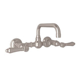 Rohl - Acqui Wall Mount Bridge Lavatory Faucet With U-Spout - Satin Nickel