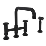 Rohl - CampoE Bridge Kitchen Faucet With Side Spray - Matte Black