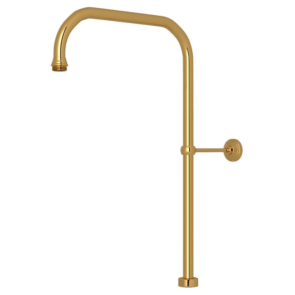 Rohl - 40'' X 15'' Rigid Riser Shower Outlet - Unlacquered Brass