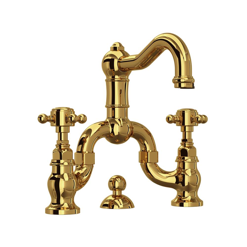 Rohl - Acqui Bridge Lavatory Faucet - Unlacquered Brass