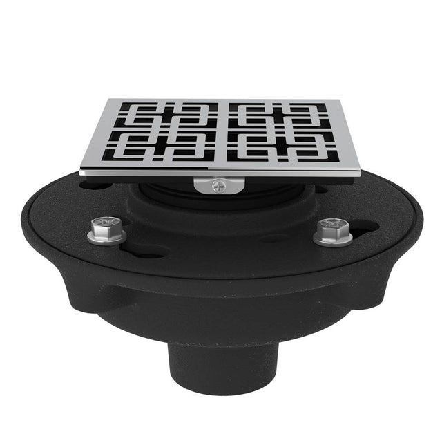 Rohl - Cast Iron 2'' No Hub Drain Kit With 3142 Weave Decorative Cover - Polished Chrome