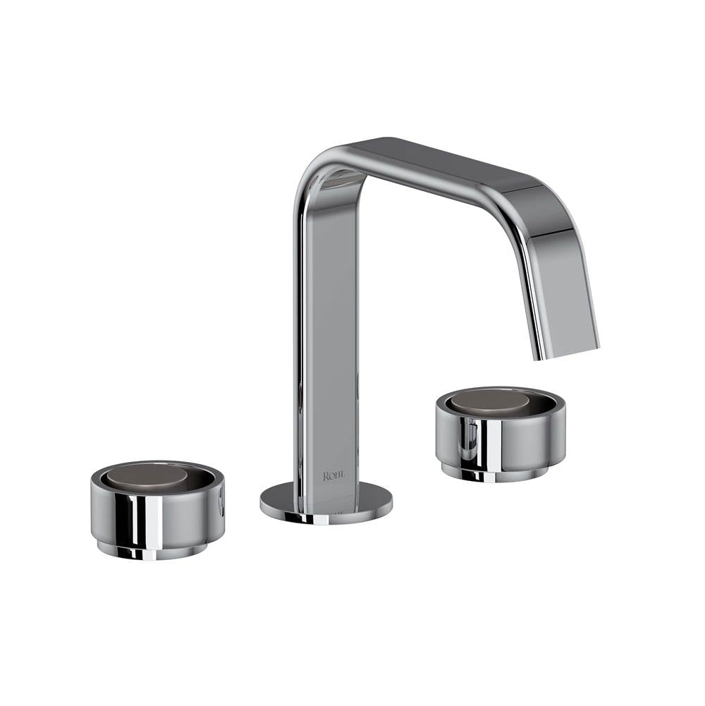 Rohl - EclissiE Widespread Lavatory Faucet With U-Spout - Polished Chrome With Satin Nickel