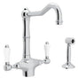 Rohl - Acqui Two Handle Kitchen Faucet With Side Spray - Polished Chrome