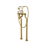 Rohl - Traditional Floor Mount Tub Filler - Unlacquered Brass
