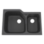 Rohl - AlliaE 33'' Fireclay 2 Bowl Undermount Kitchen Sink - Satin Grey