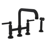 Rohl - CampoE Bridge Kitchen Faucet With Side Spray - Matte Black